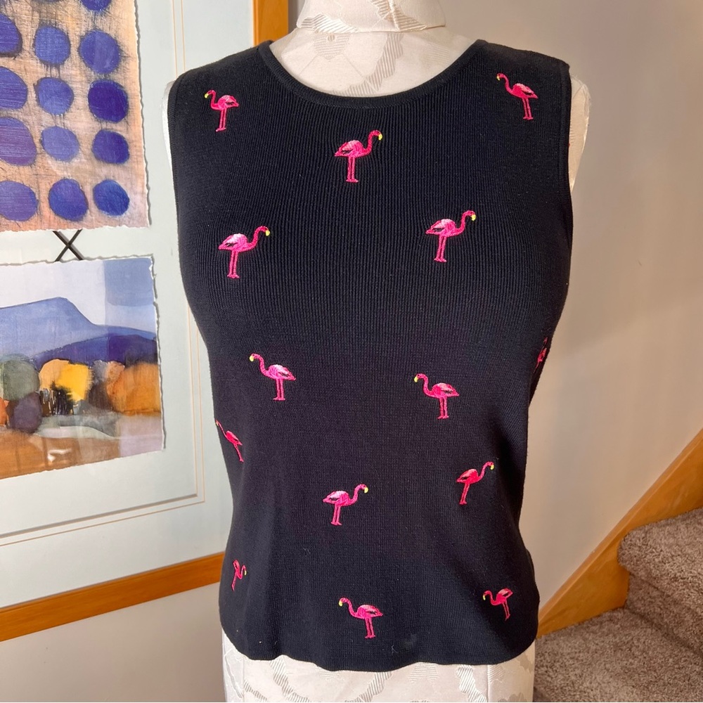 Flamingo, sleeveless knit, sweater, shell by Adore
